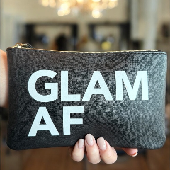 Crimes of Beauty “Glam AF” Cosmetic Faux Leather Wristlet Pouch - Picture 2 of 6